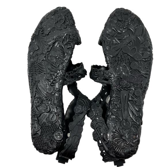 Melissa + Campana Barroca Black Gladiator Jelly Sandals Womens Size US 10 NEW - Picture 5 of 10